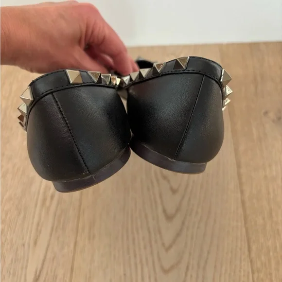 Valentino Garavani Black Rock Studded Flats - Picture 7 of 7